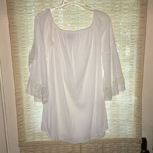 White Basically Me off shoulder top small/medium